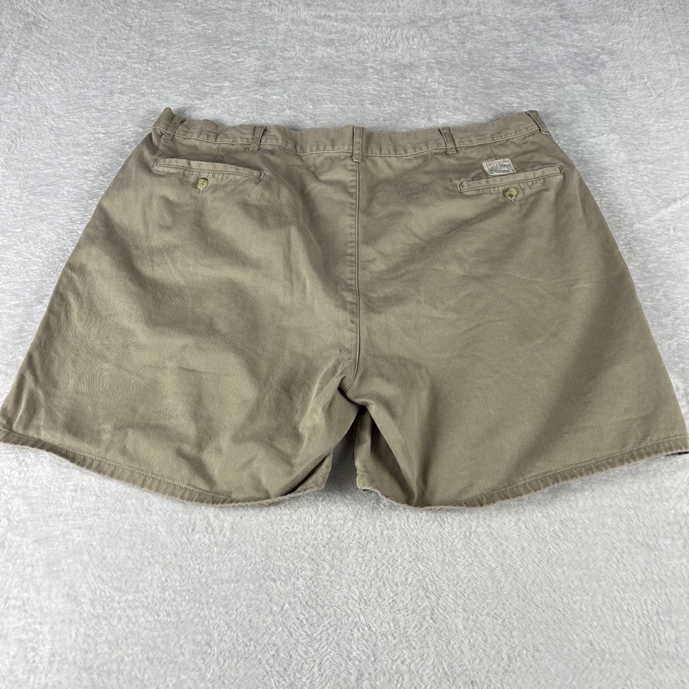 Polo Ralph Lauren Chino Shorts Mens 42 Tan Pleated Cotton Twill - Picture 11 of 11